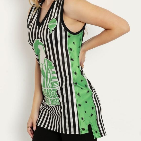 NWT Blackmilk Beetlejuice Shooter Jersey Sandworm Top - Picture 4 of 10